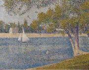 Georges Seurat The river Seine at La Grande-Jatte oil on canvas